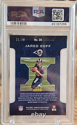 2016 Panini R&S Jared Goff RC Crusade Red /99 Psa 10! (SCRATCH ON FRONT OF CASE)