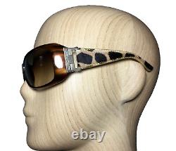 Alviero Martini 1a Classe Sunglasses 100% Authentic Brown Leather Arms with Case