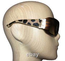 Alviero Martini 1a Classe Sunglasses 100% Authentic Brown Leather Arms with Case