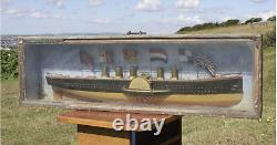 Antique Cased Scratch Built Half Hull Model Of S. S. Great Eastern Steamship