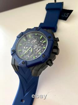 Brand New Guess Blue Black Silicone Watch Gw0579g3