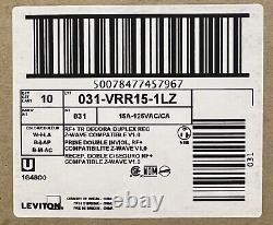 Case 10 Leviton VRR15-1LZ Vizia RF + Split Duplex Receptacles, Color Kit