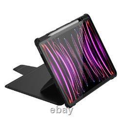 For iPad Air M2 13/11 2024 Slide Cover Protect Lens Leather Keyboard Magnet Case