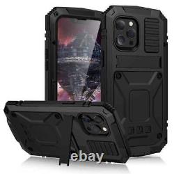 For iPhone 15 14 13 12 Mini 11 Pro Max Metal+Hard back hard Silicon Full case