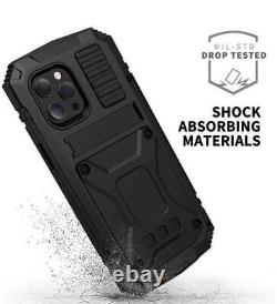 For iPhone 15 14 13 12 Mini 11 Pro Max Metal+Hard back hard Silicon Full case