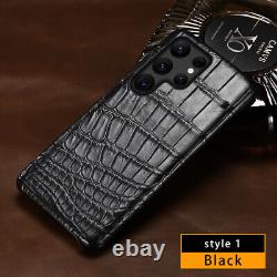 Genuine Crocodile Leather case For Samsung Galaxy S22 S23 Ultra Alligator Cover