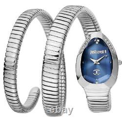 Just Cavalli Women's Signature Snake Blue Dial Watch JC1L209M0025