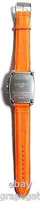 LOCMAN SPORT CHRONOGRAPH WATCH Model 487 NAVY BLUE, /Orange Strap, NEW
