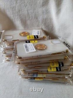 Lot Of 21 Protective Clear Bumper Case for Apple iPhone 13/11 Clear/Gold NEW