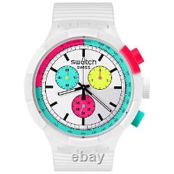 Swatch Men's Neon White Dial Watch SBO6W100