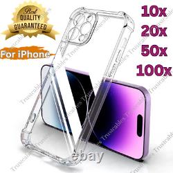 Wholesale Bulk Shockproof Clear Case Cover Lot For iPhone 14 13 12 11 Pro XS XR