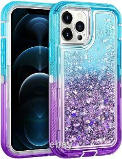 Wholesale For iPhone 15 14 Pro 13 12 11 Pro Max X 8 Glitter Liquid Defender Case